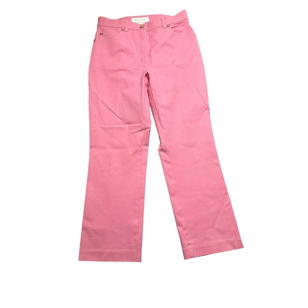 Escada Womens Solid‎ Pink Cotton High Rise Bootcut Leg Jeans Size 34
